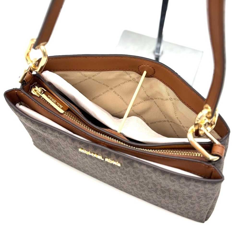 Michael Kors Trisha Triple Compartment Crossbody Bag & Bifold Zip Chain Wallet - Picture 9 of 13
